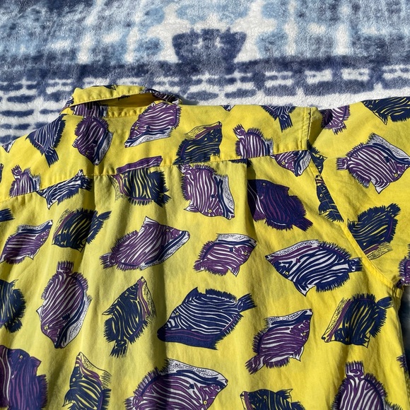 Vintage 90s Basic Elements Button Down funky Shirt Medium on trend oversized fit - Picture 9 of 9